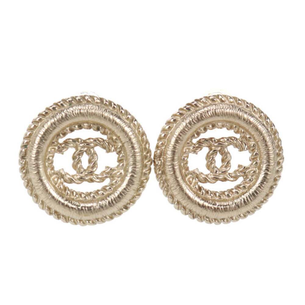 Chanel Cc Logo Earrings Gold-Tone Metal #313690C84B